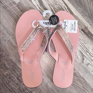 Capelli of New York Pink Rhinestone Sandals